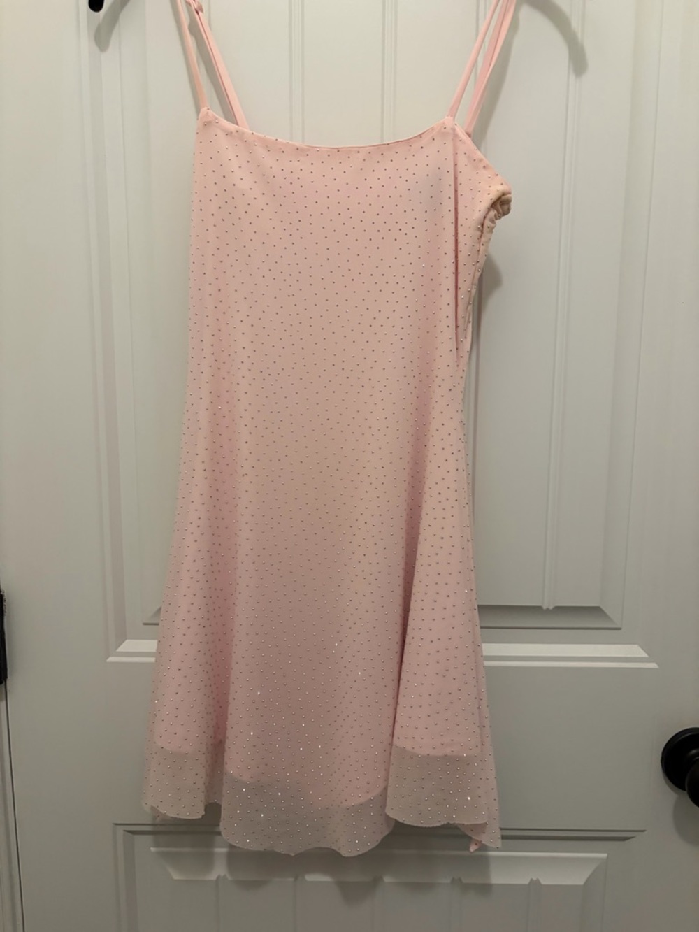 Windsor Light Pink Spaghetti Strap Hoco Dress with Sparkle